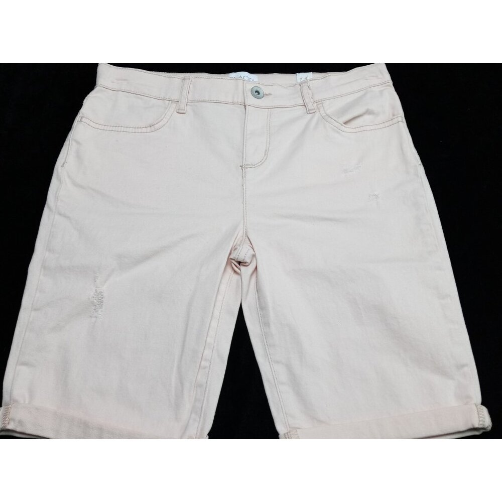 Children's Place Girl's Pale Pink Adjustable Waist Distressed Shorts Size 14 NEW